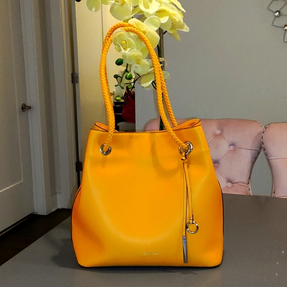Handbags - Gold, Mustard, Apricot, Gorgeous Bag with Braided straps!